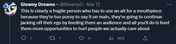 she can't cancel a puppet account😭😭😭
I'll never be able to recover from this or make another alt if i wanna fuck with these projecting cucks again 😭😭😭