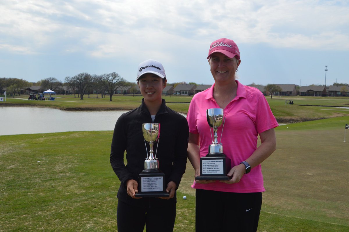 TexasGolfAssoc's tweet photo. The 2023 Women’s Eclectic is complete! ✅

🏆 Overall Gross Champion - Grace Jin of Huntsville (Final Eclectic Gross Score: 11-under 66)

🏆 Overall Net Champion - Sarah Farmer of Arlington (Final Eclectic Net Score: 10-under 62)

A great tournament and tight competition by all. Thank you to all our participants. 🏌🏻‍♀️🏌🏻‍♀️

As always, thank you to the Oakmont Country Club Staff for being a wonderful host club! 👏👏👏

You can see the full tournament recap on the homepage of our site or at the link below. ⬇️
https://t.co/Hpdwf6qlRp
