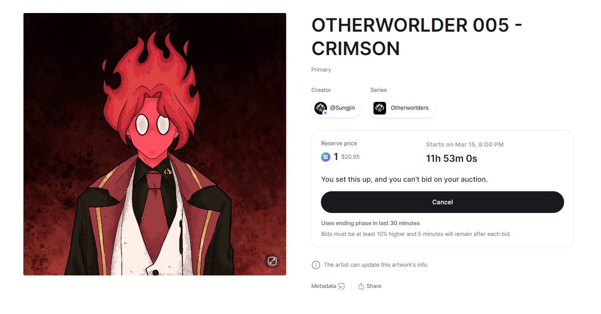 Crimson Auction starts in 12hrs ☀️