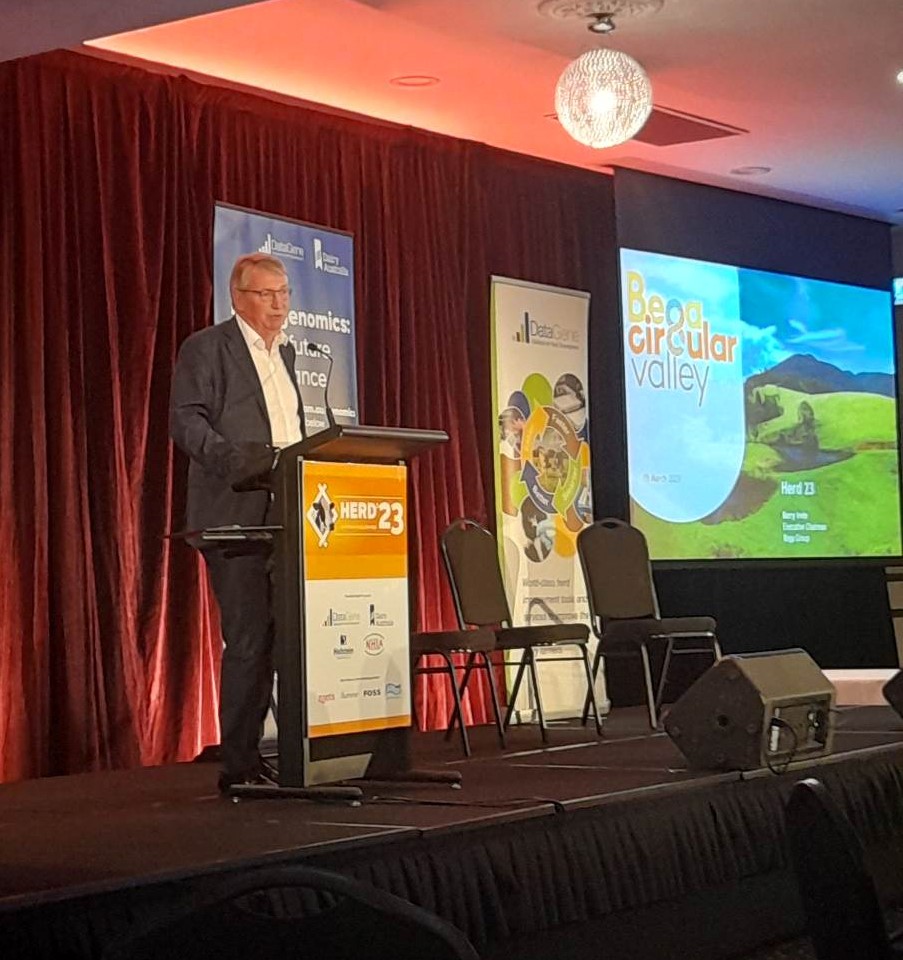 Bega Cheese Executive Chairman Mr Barry Irvin AO, speaking of the growth &amp; sustainability practices of Bega Cheese. #herd23au