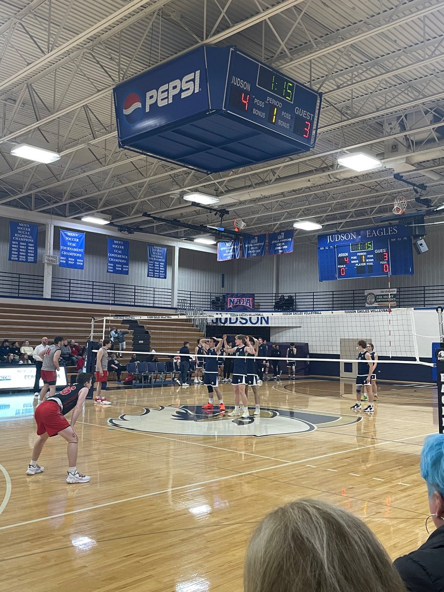KPiebenga's tweet photo. Cheering on the @judsoneagles men’s volleyball tonight! https://t.co/9tOFy5ucUt