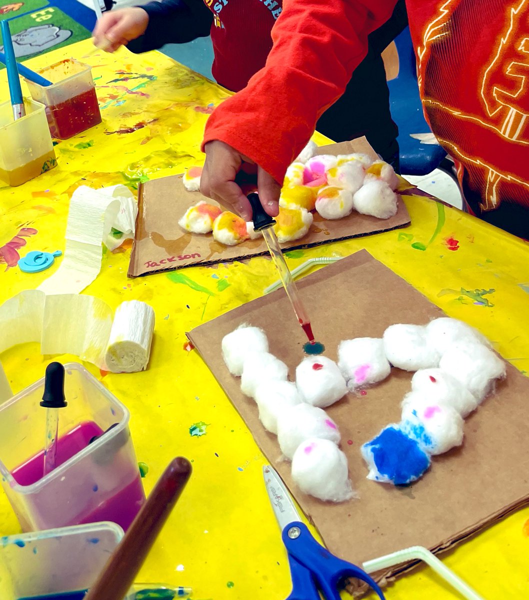 DanzDucks's tweet photo. Students absolutely loved creating their initials with cotton balls, eyedroppers, and some water color. It was great fine motor fun! #perfectlyimperfectpreschool #wearemillpond #ballstudy https://t.co/RiHXZYqxWz