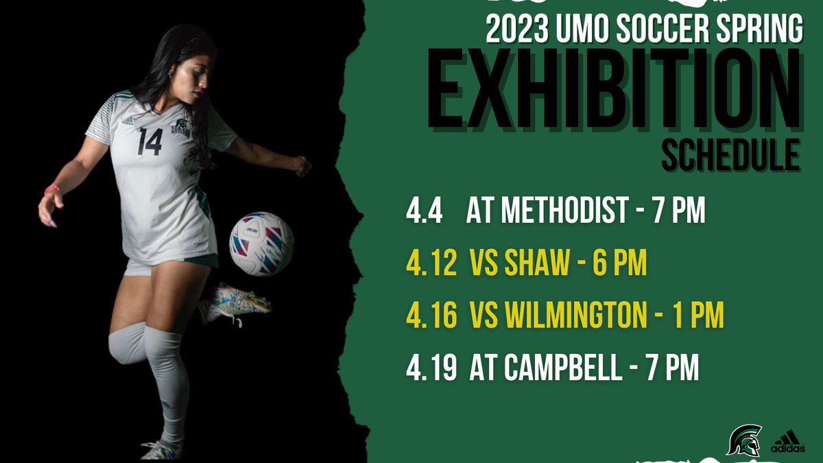 UMO_W_Soccer's tweet photo. UPDATED SPRING SCHEDULE 🔥
3 weeks away! ⚔️🟢⚫️
#NoBigDill https://t.co/ejDyoaBBgX