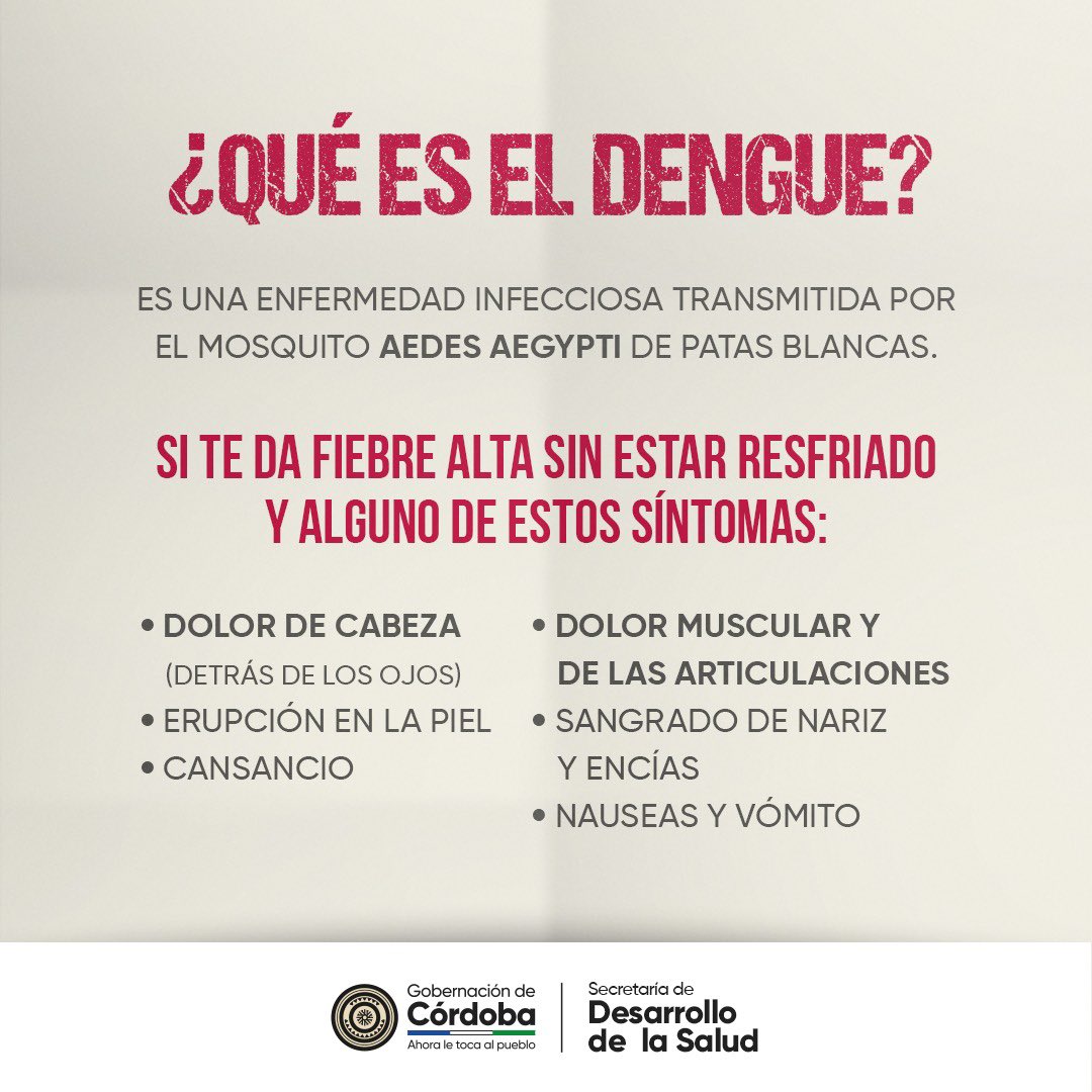CordobaSalud's tweet photo. Recuerda que el Dengue lo podemos prevenir desde casa. 
Aquí te dejamos algunas recomendaciones. https://t.co/6Vm0NtXAwx