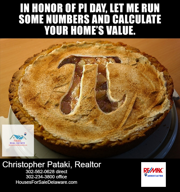 Pi is here so spring is near. I can make your equity appear. Call me! #nationalpiday #housesforsaledelaware #patakirealestate #icanhelp #remaxassociates #sellingyourdelawarehome