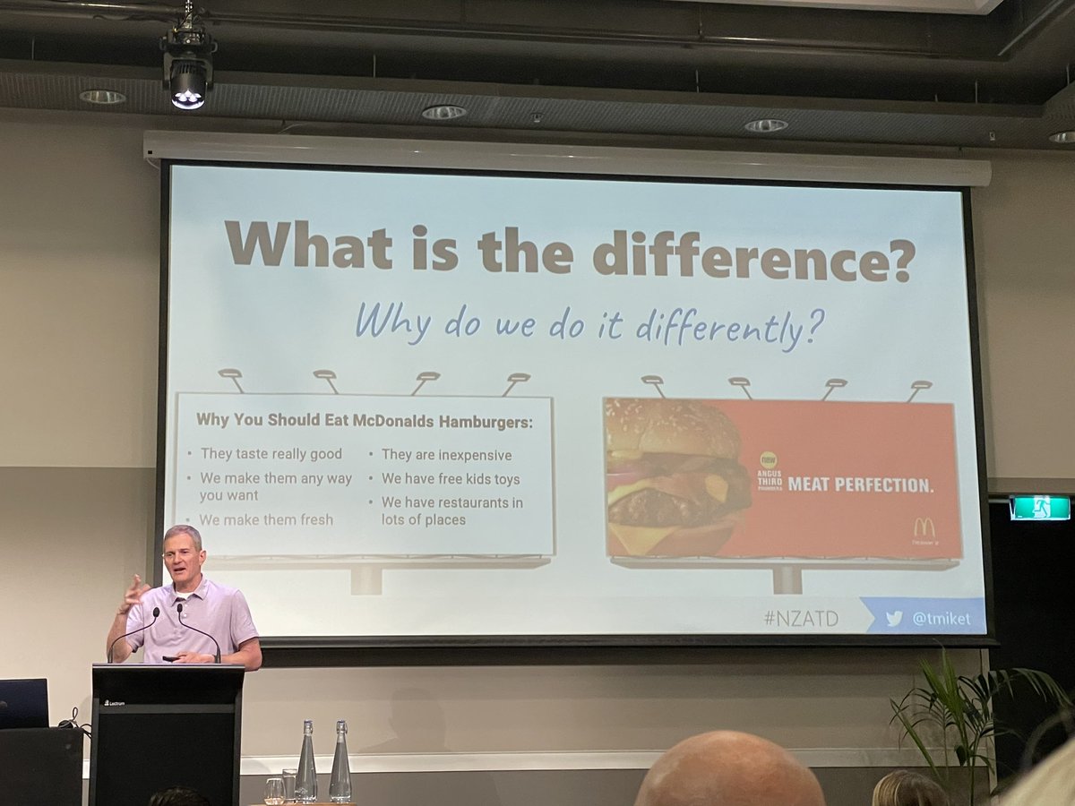 Popping the Twitter cherry for the first time in years. Loved this keynote from <a href="/tmiket/">Mike Taylor</a> at #nzatd. L&amp;D needs to steal all the ideas from marketing!