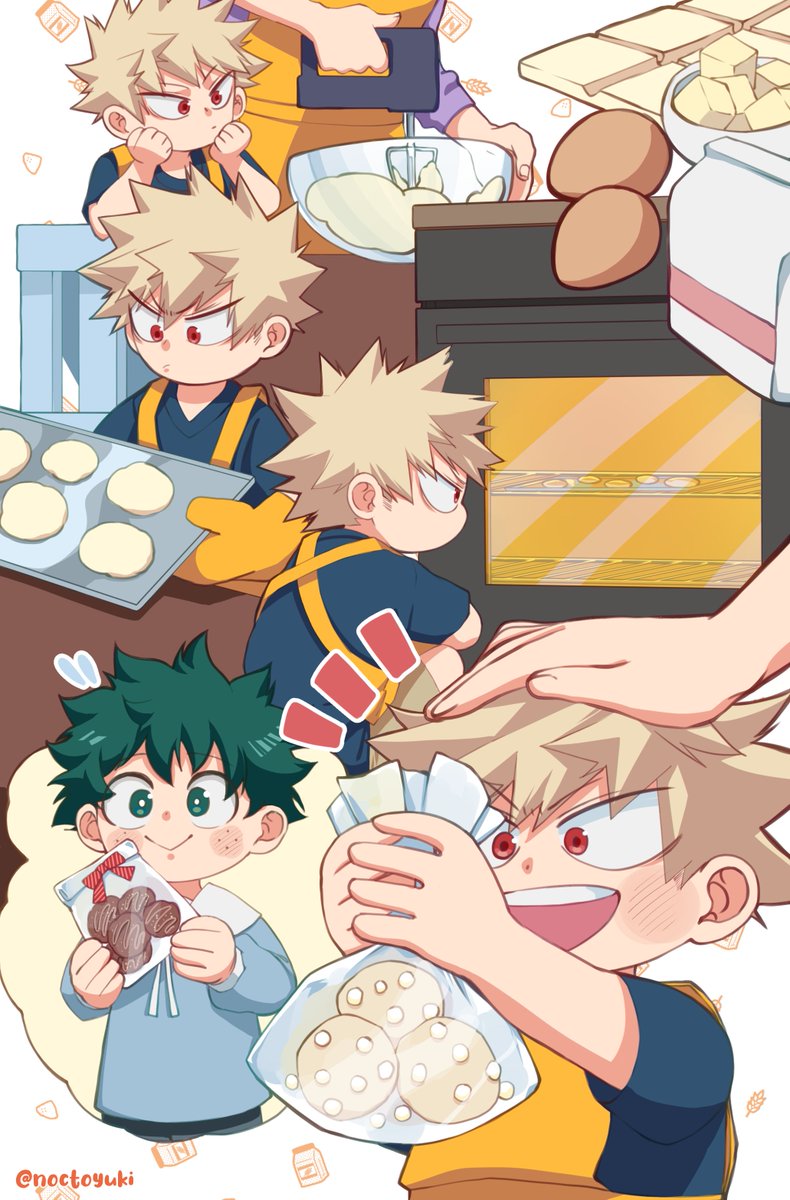 Happy White Day to all our lovely queers, peers, and allies! ❤️🏳️‍🌈 

Baby Kacchan is hard at work making the best White Day cookies for Deku🥺

Thank you to the wonderful and talented <a href="/noctoyuki/">°❀ʸᵘᵏᶦܓ</a> for creating this adorable piece 💕