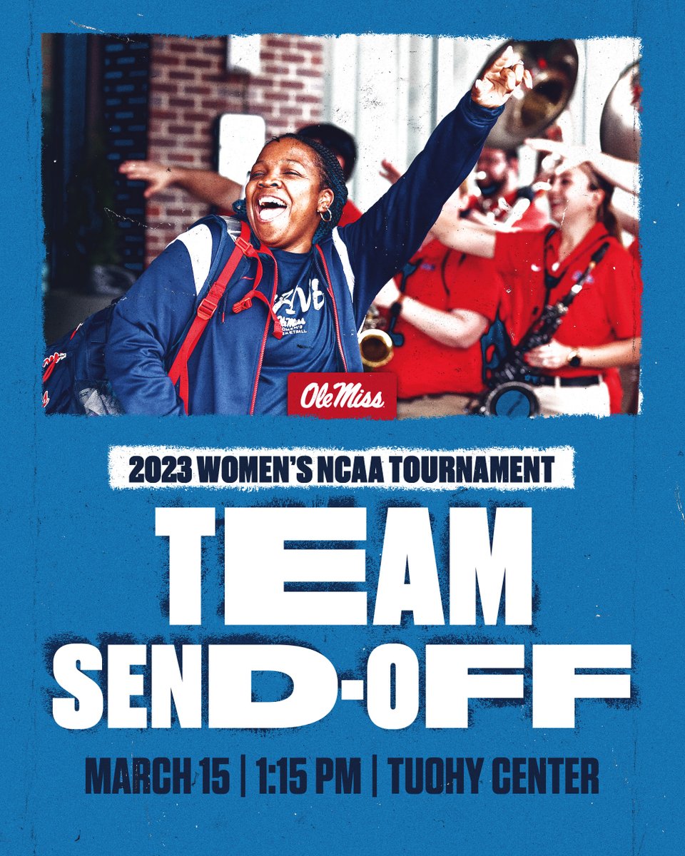 Head to the Tuohy Center tomorrow to help send us off to California! 😎 

Make sure you arrive early, the bus leaves at 1:15pm.

#NoCeilings