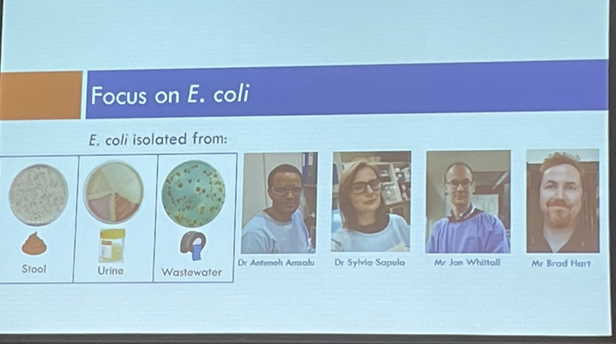 nadinehillock's tweet image. Keynote speaker at the SA One Health AMR summit Assoc Prof Rietie Venter presenting her research team’s work investigating AMR in aged care facilities … high rates of MDR E. coli in RACFs without stewardship programs #AMRsummitSA #AMR #AgedCare @LabMuis #wastewater #OneHealth