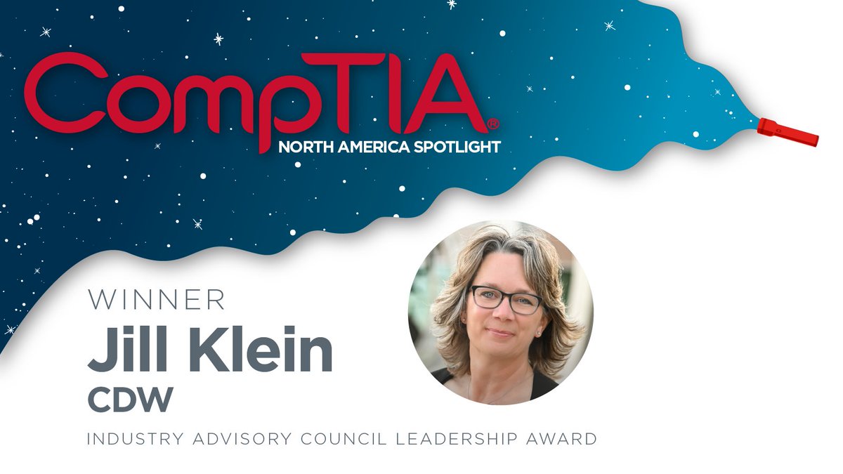 GTIAofficial's tweet photo. Congratulations to our Industry Advisory Council Leadership Award winner, Jill Klein of @CDWCorp.
#CompTIACCF #CompTIACommunity https://t.co/pySP8e52Ze