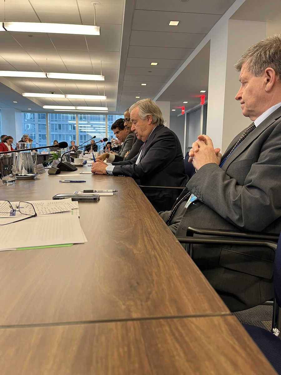 Mark Zellenrath (@markzellenrath) on Twitter photo An inspiring meeting with 🇺🇳 Secretary General <a href="/antonioguterres/">António Guterres</a> today.
His personal efforts to mitigate the global consequences of Russia’s disastrous invasion of #Ukraine are laudable.
Full support from 🇳🇱 for his leadership in these difficult times. An inspiring meeting with 🇺🇳 Secretary General <a href="/antonioguterres/">António Guterres</a> today.
His personal efforts to mitigate the global consequences of Russia’s disastrous invasion of #Ukraine are laudable.
Full support from 🇳🇱 for his leadership in these difficult times.