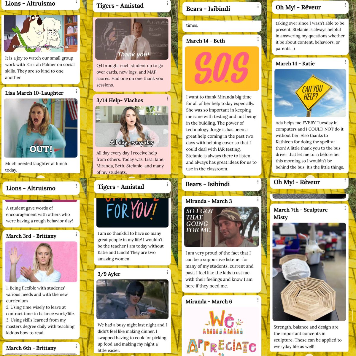 StefaniePitzer's tweet photo. Our Noticing the Good Side quest entered week 3 & has been such an uplifting part to my day. It brought something fresh to our gamified PD too. ๐ฅณ Thank you @Mr_Rablin for these tasks! #XPLAP #momsasprincipals #iledchat #ideail #LWRockets #Pitzer2a #Pitzer3c #PrincipalOfficeHours https://t.co/CS8edCC58L