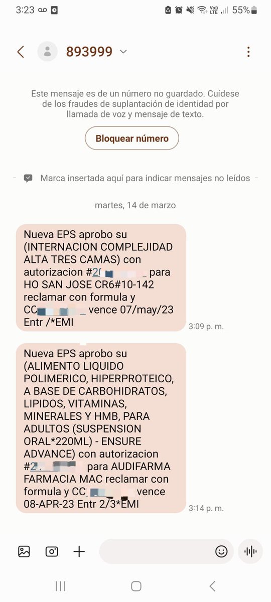 manuelramosc's tweet photo. ¡El sistema de salud de Colombia tiene que mejorar! Este mensaje de autorización de servicios para paciente grave, llega 8 días después de su fallecimiento. 
#Yapaquehijueputas. https://t.co/eeZVn4BRuZ