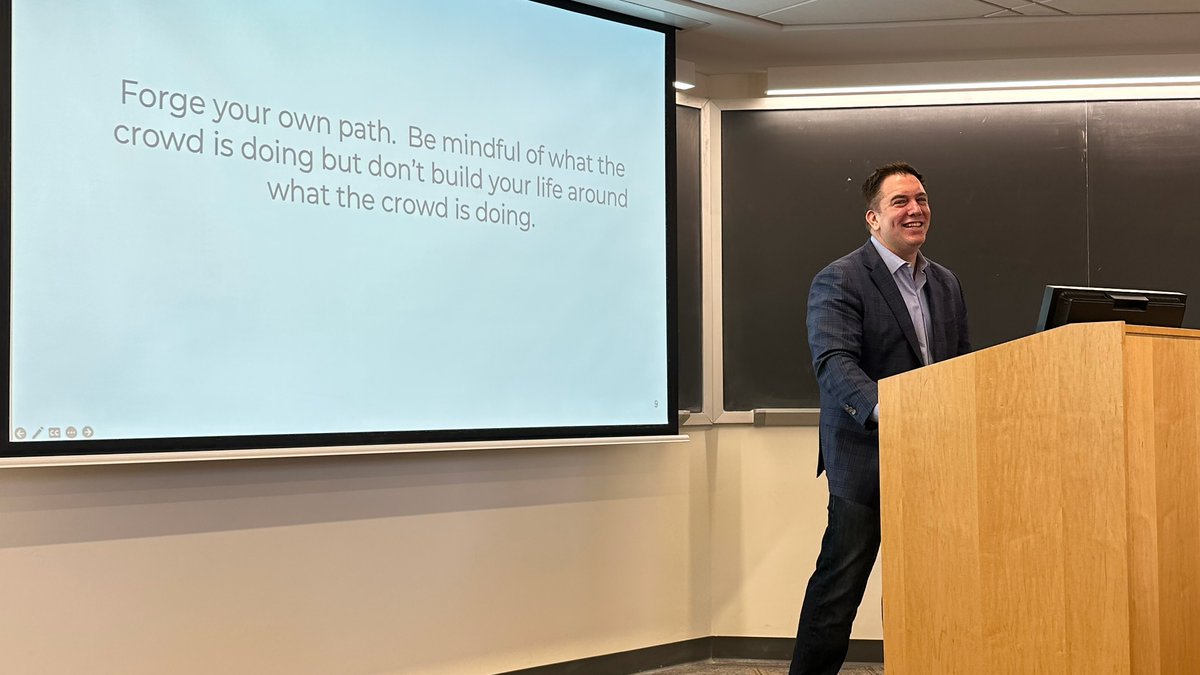 Shoutout to Bill Fahrbach (B.S. '02, @math_umd; B.A. '02, economics), CFO of @join_facet, for being our featured #PiDay speaker! Thank you for sharing why #MathMatters and the role your education at #UMD has played in your career!