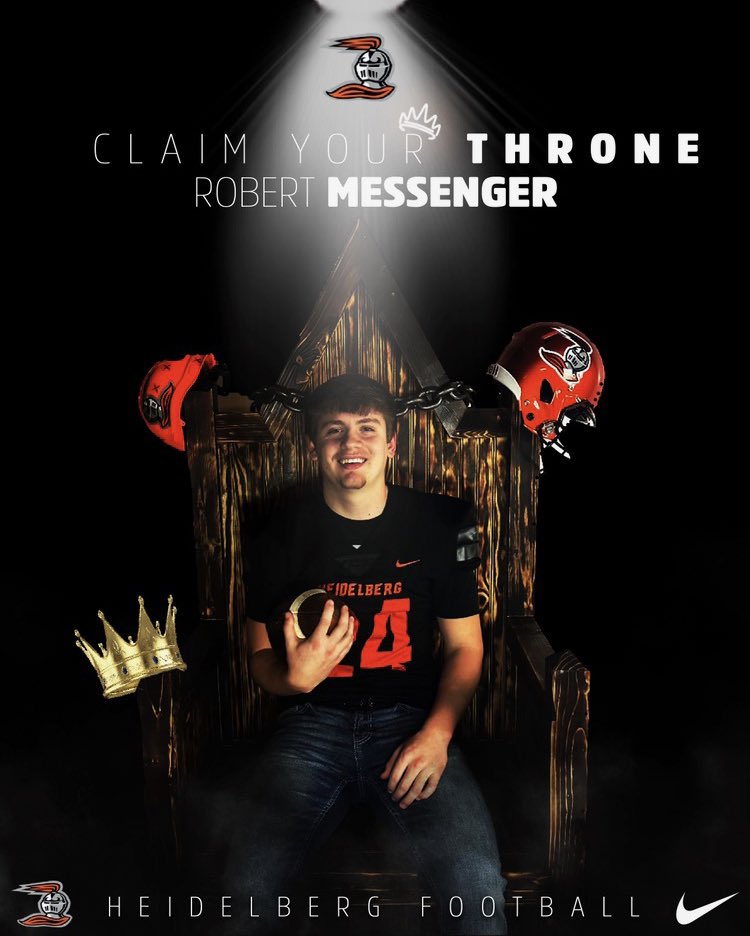 rob_messenger24's tweet photo. I’m excited to announce I will be continuing my athletic and academic career @HeidelbergU! Thank you to @Coach_Donaldson @coachjasonlewis &amp; @CoachJlew for everything!! @BergFootball @BergAthletics #goberg https://t.co/SY9KC0HJ4p