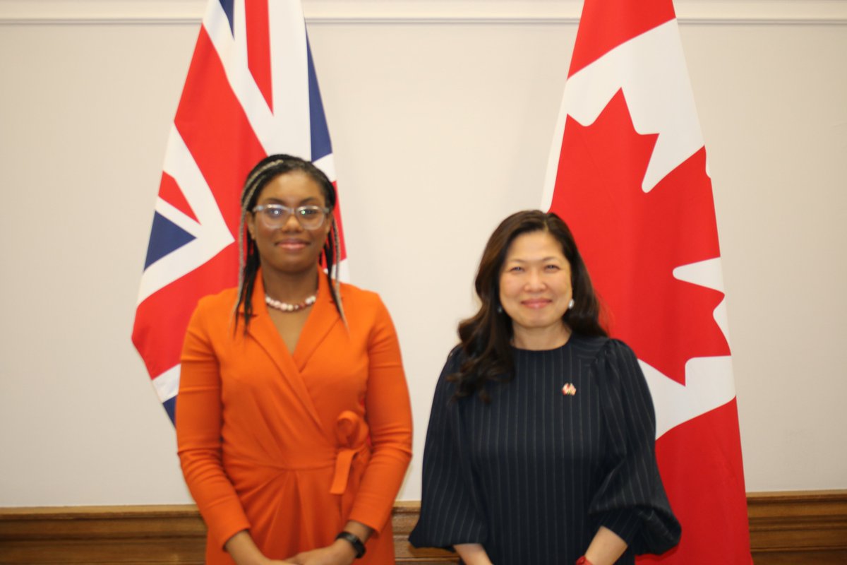 CanadaTrade's tweet photo. On today’s agenda, Minister Ng met with @KemiBadenoch on creating more opportunities for #BusinessWomeninTrade. They also discussed advancing the  Canada-UK free trade agreement and #UK accession to the #CPTPP. 
Read more: https://t.co/cdOzMcAvJE https://t.co/zZ6kvwlpmD