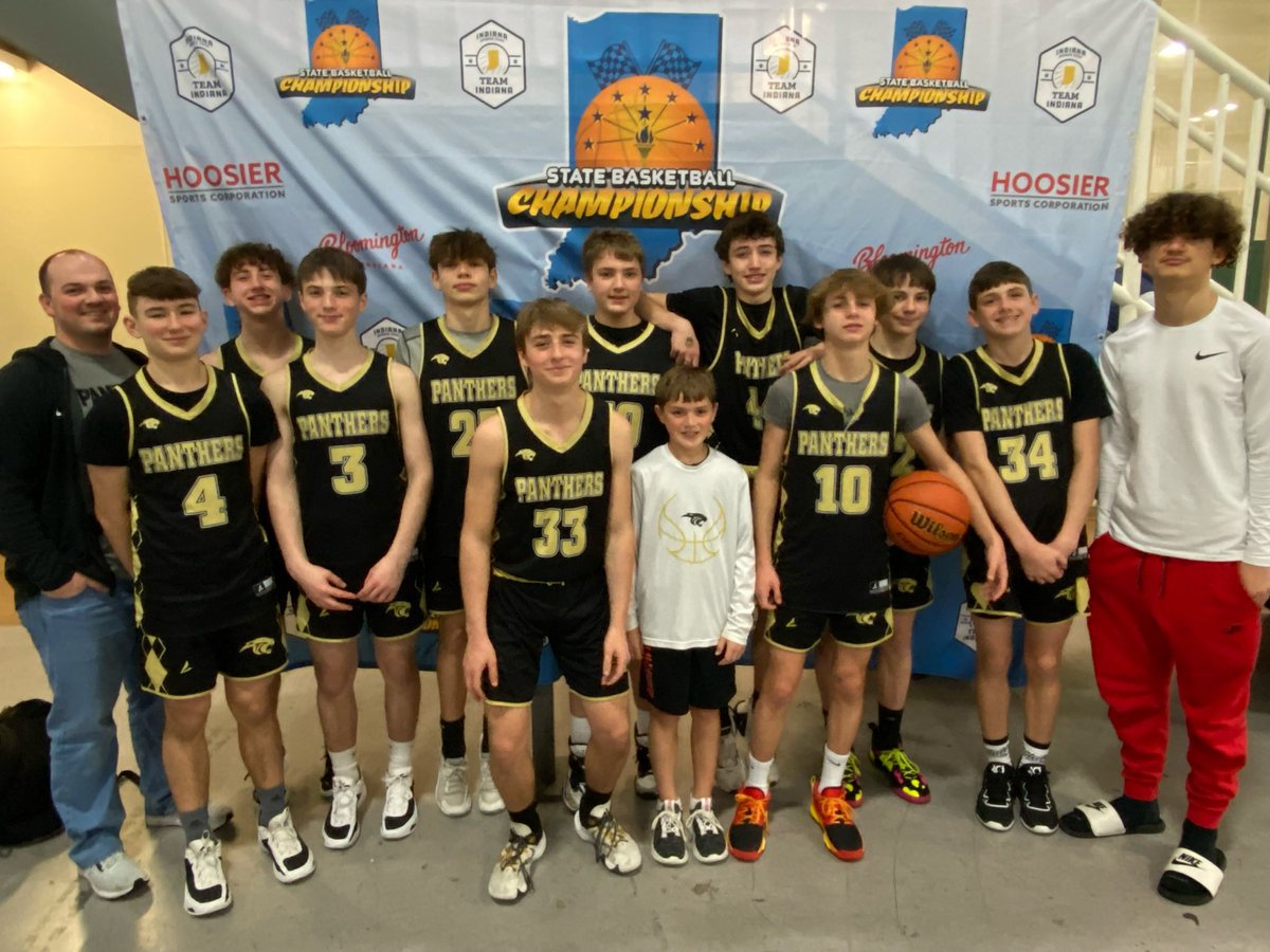CCHSPANTHERSBBB's tweet photo. Congratulations to our 8th grade team for finishing up a great season this past weekend! 
This group finished 30-8 on the year and 3rd in the Indiana Middle School State Basketball Championship in Bloomington! 

We’re proud of you, and are looking forward to a bright future! 🏀🐾 https://t.co/kEyfugvp59