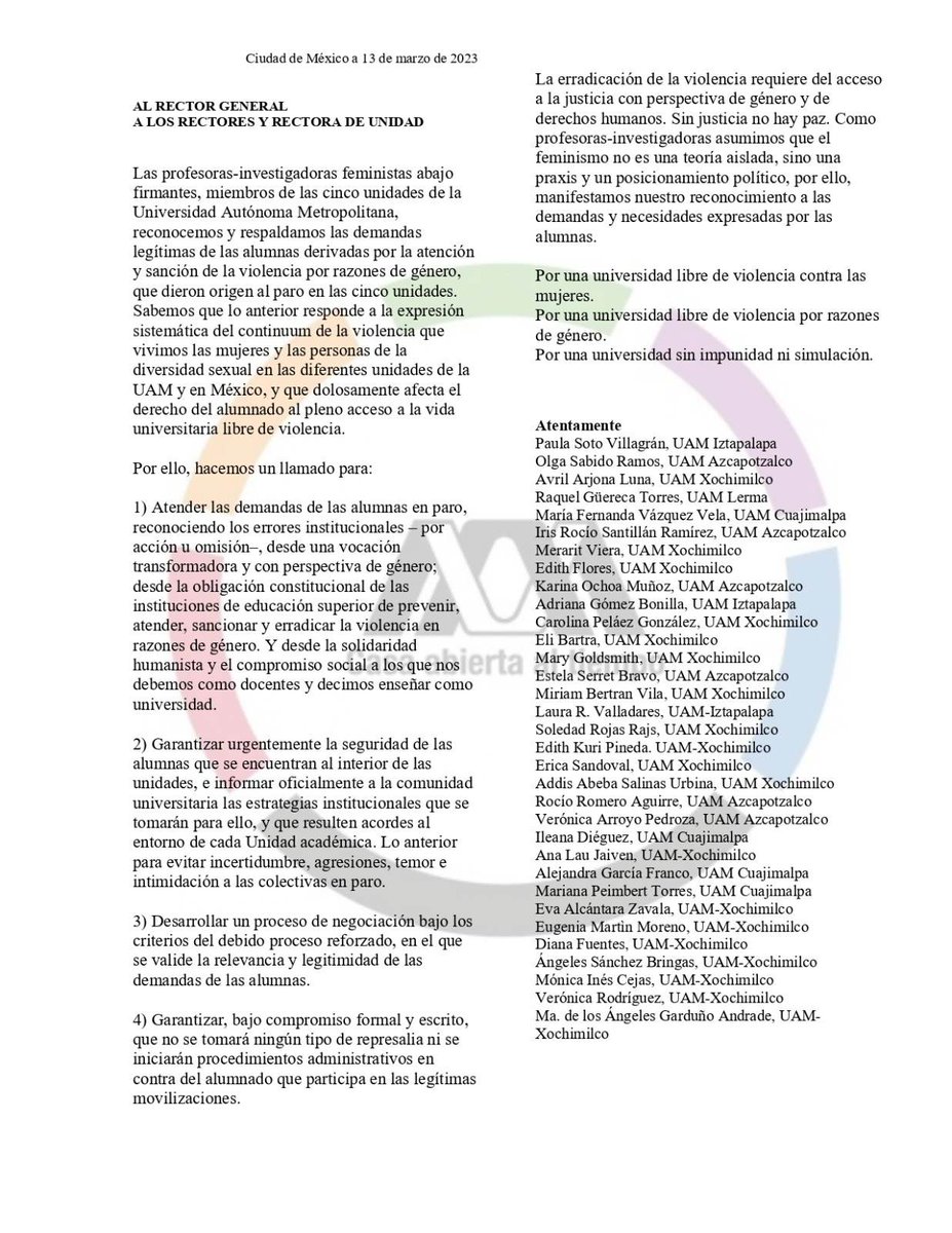 RogueZombie's tweet photo. Por una #UAM libre de violencia contra las mujeres, por una #UAM libre de violencia por razones de género , por una #UAM sin impunidad ni simulación https://t.co/5ZQmEajAou