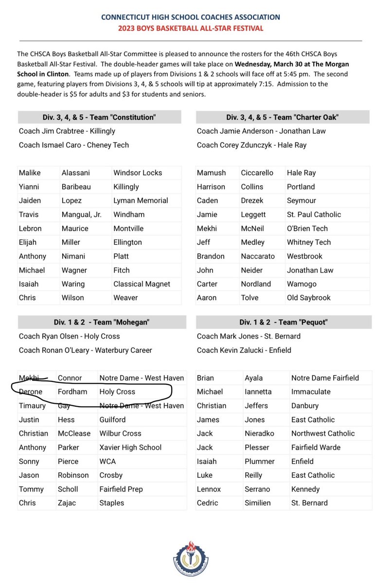 FordhamDerone's tweet photo. I am blessed to be selected for the CHSCA High School Senior All Star Game.
@CTHSCA https://t.co/wG6FovAvAD