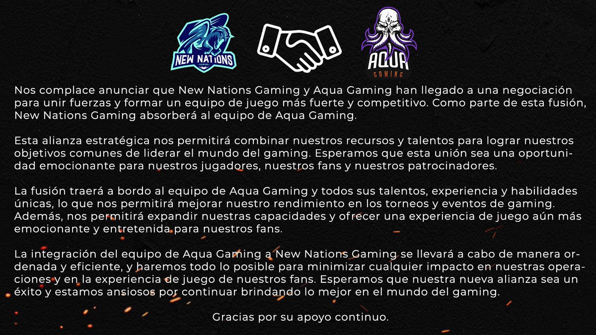 NewNationsGT's tweet photo. Comunicado oficial: https://t.co/0fZ9afGZ4w