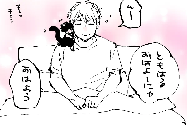 🐱キラキラにゃんこ生活
いつもの朝と違うのは😸 