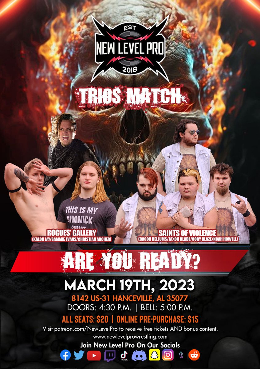 NewLevelPro1's tweet photo. The Saints of Violence are set to face off against the Rogues Gallery!
After a heated exchange between Kalon Jay & Noah Howell, GM Faith Dorn has signed this match to settle it all.
Which group do you think will leave with the victory?
#AreYouReady #NewLevelPro #NLP https://t.co/EhnzFXQUCM