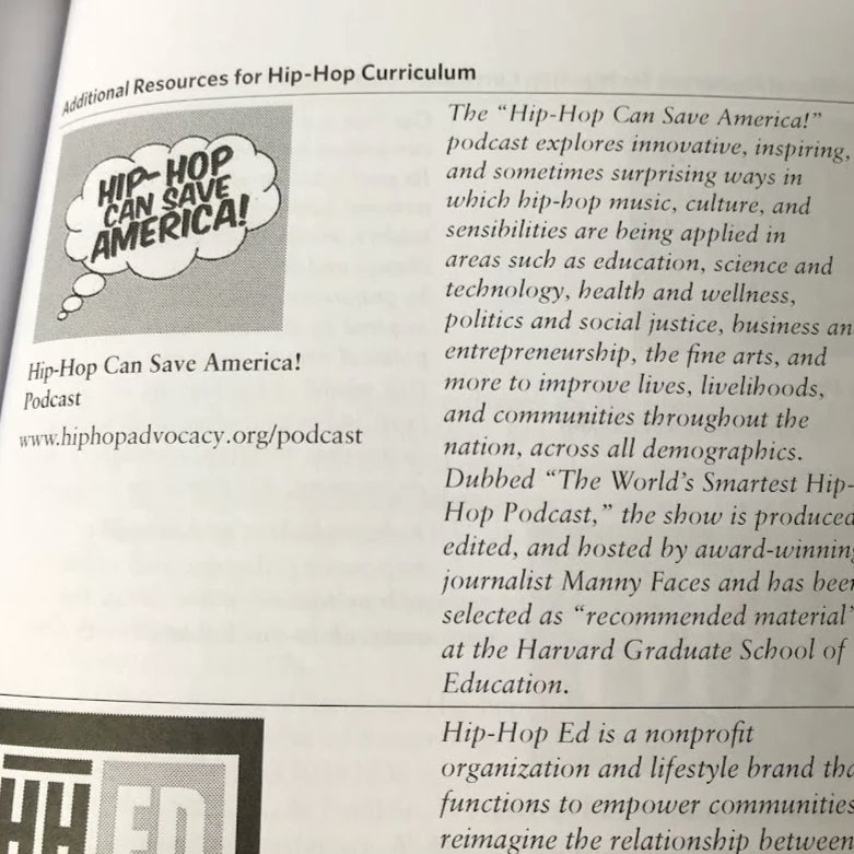 MannyFaces's tweet photo. When your work becomes curriculum. ๐๐
In good company with #HipHopEd @TheRealHipHopEd
Thanks to the wonderful @djdutchesss for bringing it to my attn.
#hiphopeducation #hiphop50 #hiphopistheanswer #hiphopcansaveamerica https://t.co/4x3cyIHqAq