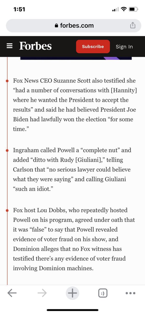caligirl1879's tweet photo. @CarbonSteel218 @nytimes Um, NO. FOX hosts testified under oath they never believed the lie that Trump was cheated of victory in the 2020 election, in Dominions $1.6 Billion lawsuit against FOX. Hannity, Tucker, even Murdoch! Lawyers have all their texts &amp; audio too! Transcripts released, more ⬇️ https://t.co/ySJN29R6i0