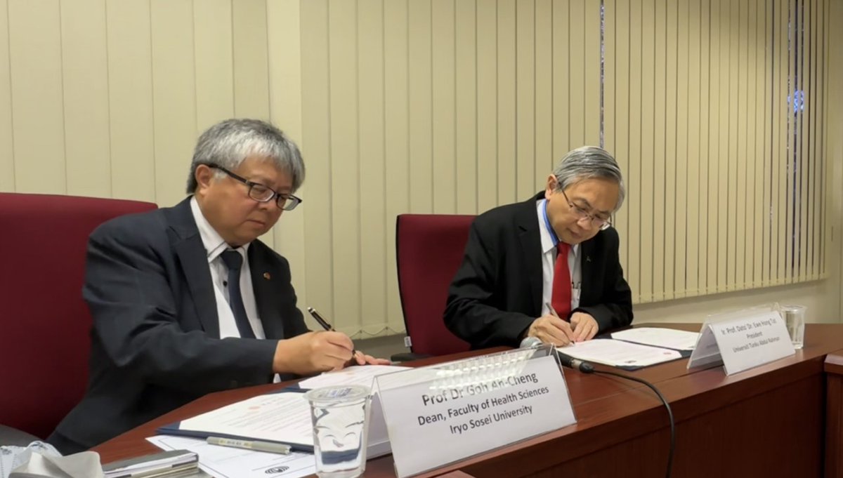 iryososei_PR's tweet image. マレーシアのトゥンクアブドゥルラーマン大学（Universiti Tunku Abdul Rahman（以下、UTAR））との国際交流協定締結式が2023年3月7日（火）、UTARにて執り行われました！
今後の国際交流が楽しみです！
#医療創生大学 #UTAR #国際交流 #マレーシア