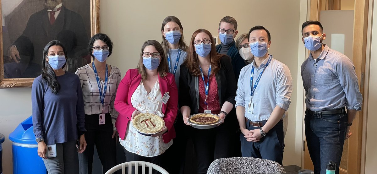 tierasts's tweet photo. Happy Pi Day! What a great reason to get the UHN Data &amp; Analytics PIE team together to celebrate our accomplishments, learn as a group and set goals for the year ahead. Not to mention eat some pie! I’m privileged to lead such an amazing team!  #TeamUHN #teambuilding #gratitude https://t.co/PmJa5RTld5