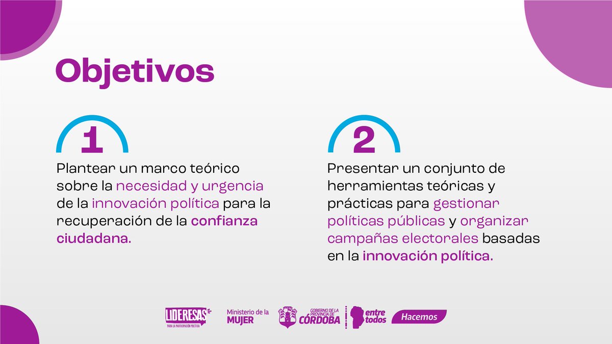 secdelamujercba's tweet photo. ‼️ INSCRIPCIONES ABIERTAS: INNOVACIÓN POLÍTICA PARA LIDERESAS

Hasta el 31 de marzo se podrán realizar las postulaciones. 

👏 Una iniciativa orientada a mujeres que se desempeñen como funcionarias, dirigentas empresariales o civiles, candidatas o integrantes de equipos técnicos. https://t.co/v592C3NlbH