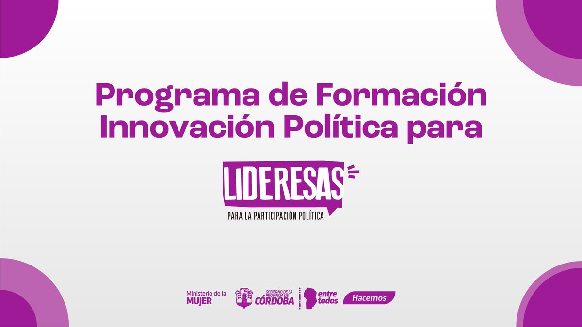 secdelamujercba's tweet photo. ‼️ INSCRIPCIONES ABIERTAS: INNOVACIÓN POLÍTICA PARA LIDERESAS

Hasta el 31 de marzo se podrán realizar las postulaciones. 

👏 Una iniciativa orientada a mujeres que se desempeñen como funcionarias, dirigentas empresariales o civiles, candidatas o integrantes de equipos técnicos. https://t.co/v592C3NlbH