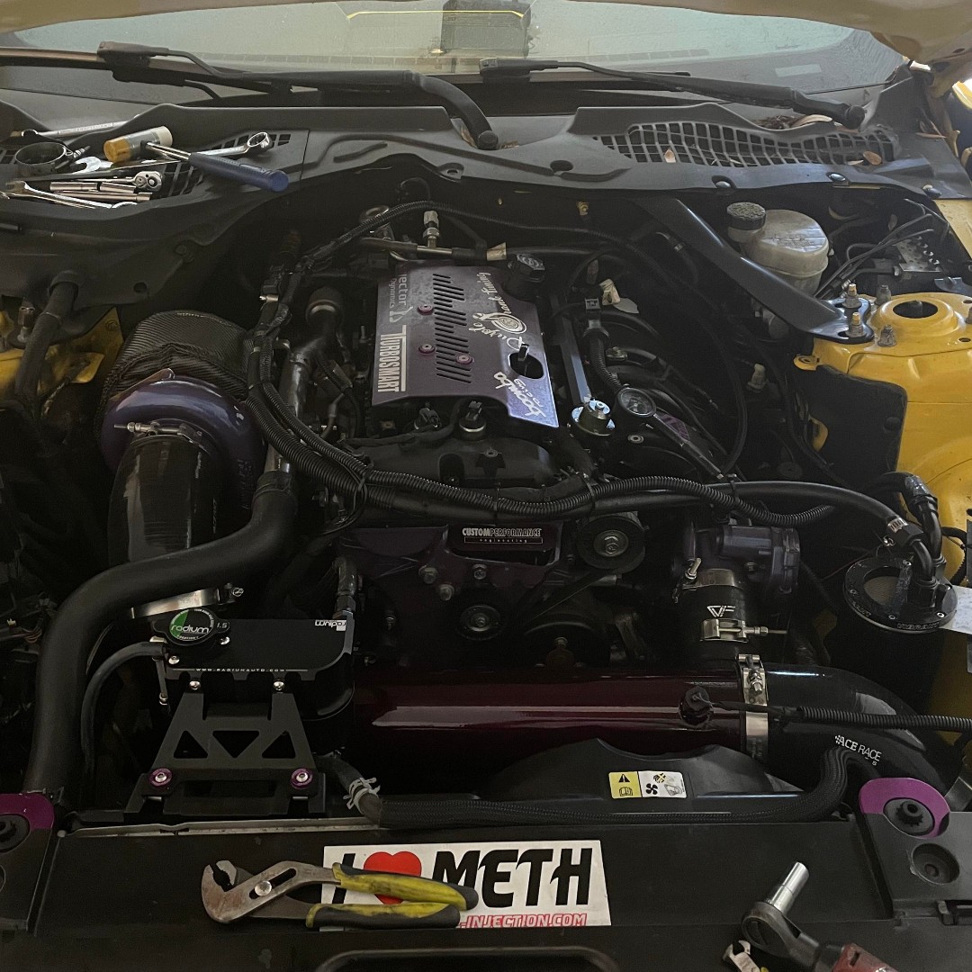 MafiaAuto's tweet photo. Matts install of his Mafia EcoBoost Turbo kit is going well! We cant WAIT to see the results on the dyno! 
Mafia Big Single Turbo Kit for EcoBoost
Precision 6870 Turbo
Turbosmart WG and BOV
#Turbosmart #TeamAMR #MafiaTurboKits #PrecisionTurbo https://t.co/gk7AFHPRox