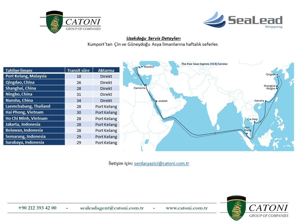 CatoniGroup's tweet photo. Catoni as agent of SeaLead is proud to announce the new container service for Turkey and Far East trade lanes. #sealead #catonigroup #containerline #shippingline #liner #linershipping #containership #lineragency #maritime #logistics #shipping #container #Turkey #FarEast https://t.co/EKAVRlnXbc