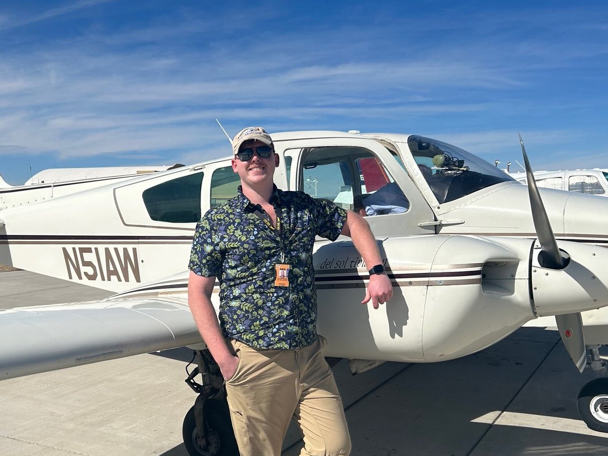 We would like to congratulate our very own Jackson Busbee on earning his MEI with us today! Super proud MEI  - Greg Roberts  

#FlyDelSol #PilotLife #ABQsunport #NMFlying #FlyNewMexico #NMtrue #checkride #MultiInstructor #Twinengine