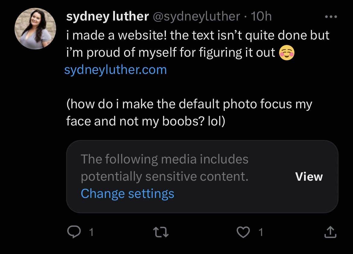 sydneyluther's tweet photo. HAH oh no https://t.co/jLirSxGrx0