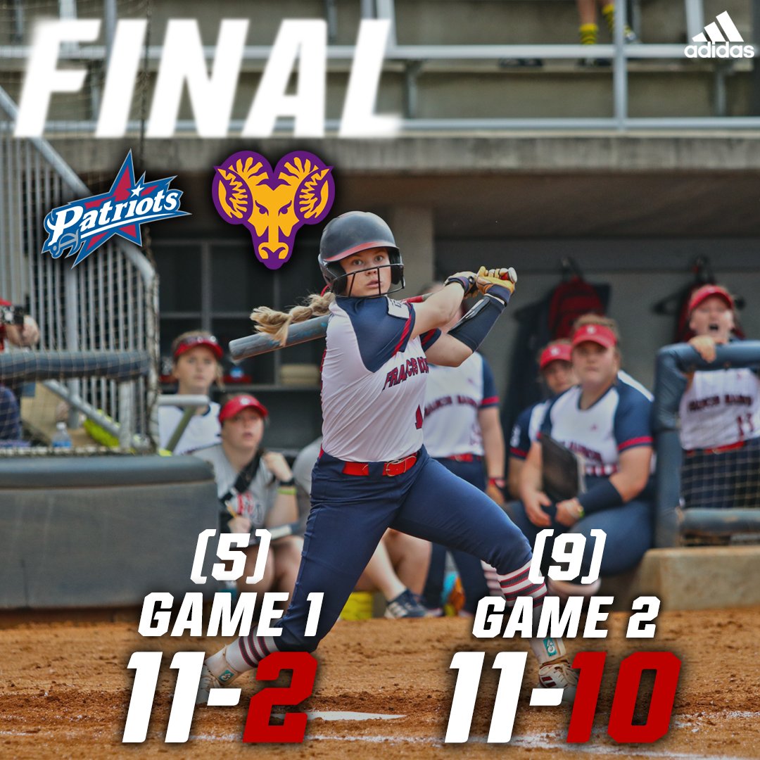 KATIE SMITH DOES IT AGAIN🔥🔥

The outfielder hits her 2nd walk-off RBI of the season in game two at the bottom of the 9th to lead the Patriots to a sweep over West Chester University!

Karacson: 4 R, 4 H, 3 RBI, 1 HR
Smith: 4 RBI, 3 H, 3 R
Cuthbertson: 3 H, 2 R, 2 RBI

#SwampEm
