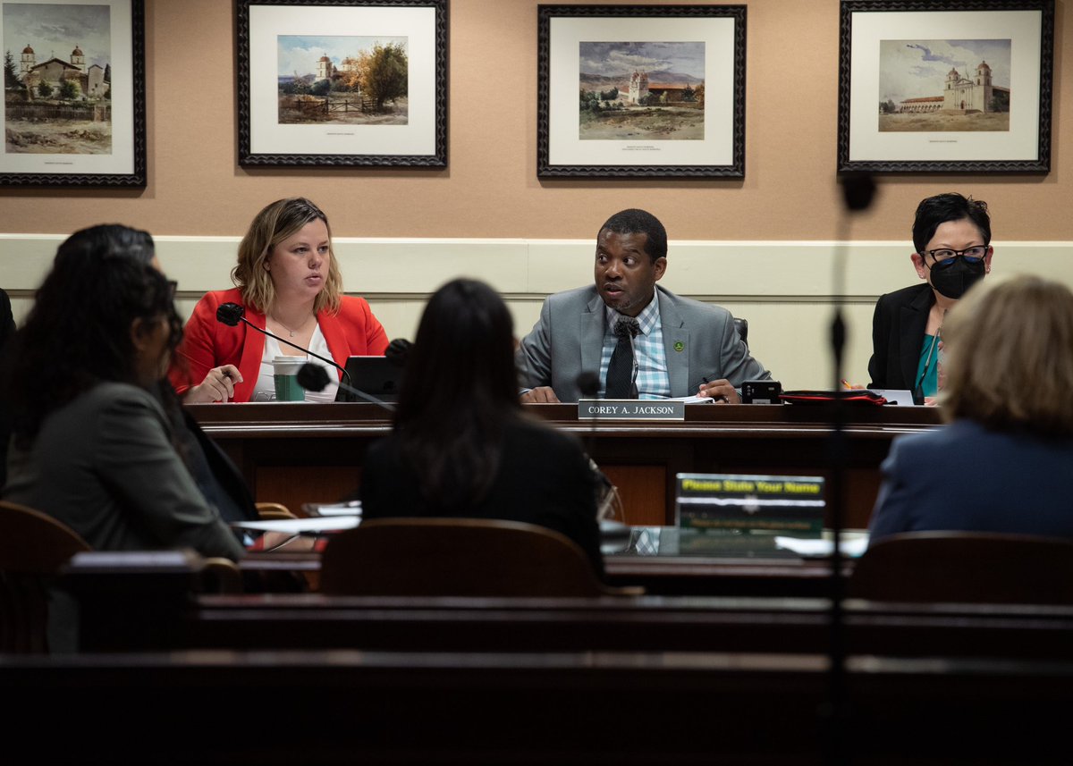 AsmCoreyJackson's tweet photo. Excited to have chaired my 1st committee hearing on important legislation that impacts CA! Thanks to my staff and committee members for their hard work. Ready to move CA forward! #HumanServices #California #Legislation #CommitteeHearing #MovingForward #caleg https://t.co/G3ldwY2A2s