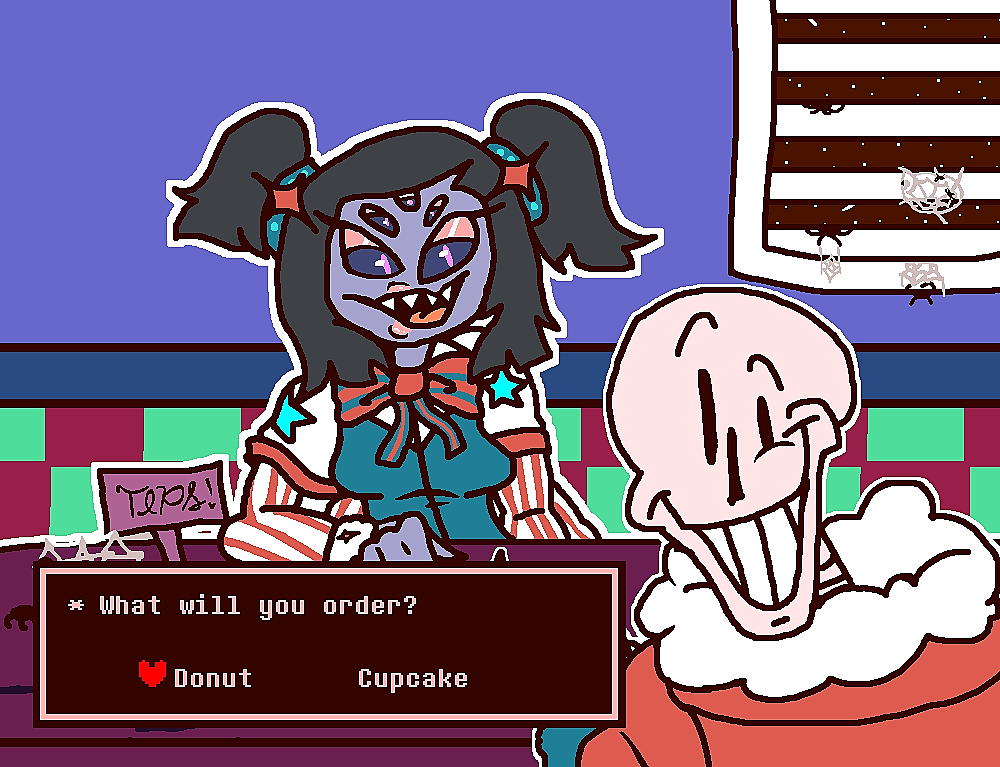 FunkiestBunny's tweet photo. At Muffet's! #SWAPOUTER #Undertale #Underswap #Outertale https://t.co/spQJeMiyRu
