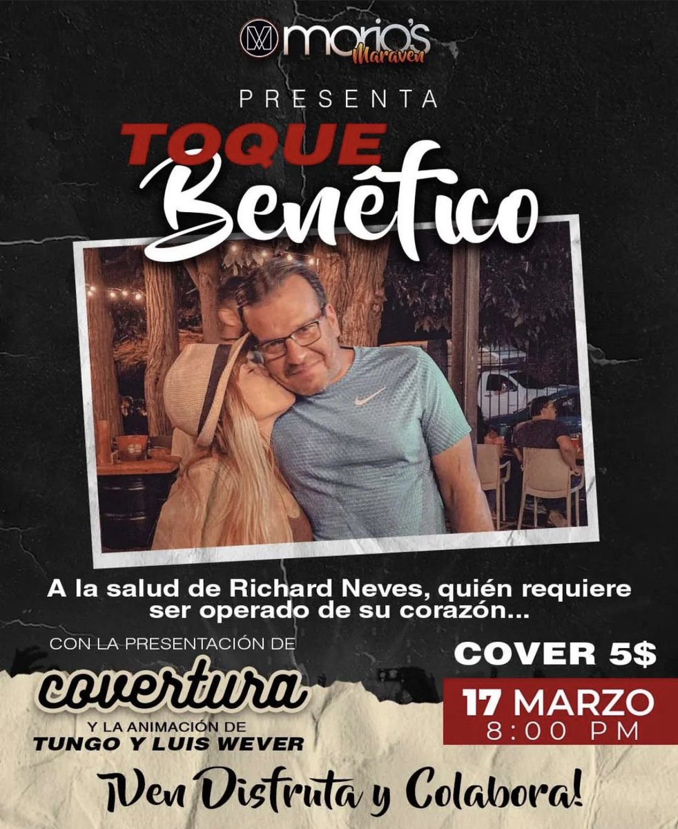 Mi amiga <a href="/Michistrix/">Michelle</a> ha movido cielo y tierra por la salud de su padre, ya están cerca de la meta para su operación del corazón, este viernes vamos todos a -Marios Maraven- a apoyar esta causa♥️ RT