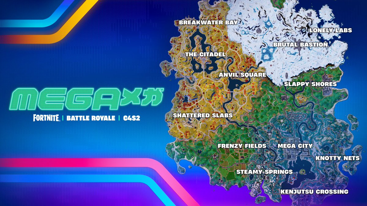 FNUpdateNew's tweet image. So many new places to drop off the Battle Bus 👀

Where is your stop on the #FortniteMEGA Island?