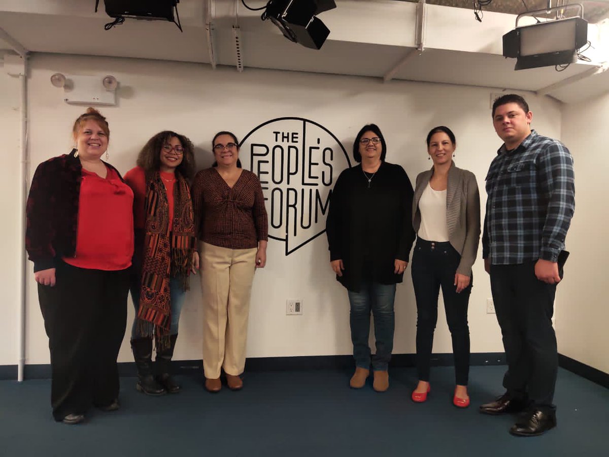 Visiting the headquarters of @PeoplesForumNYC where Claudia de la Cruz showed us the valuable work of that center. Thank you for your commitment to the Cuban Revolution and to the just causes of the world. We appreciate the warmth with which you received us. #CubaIsNotAlone