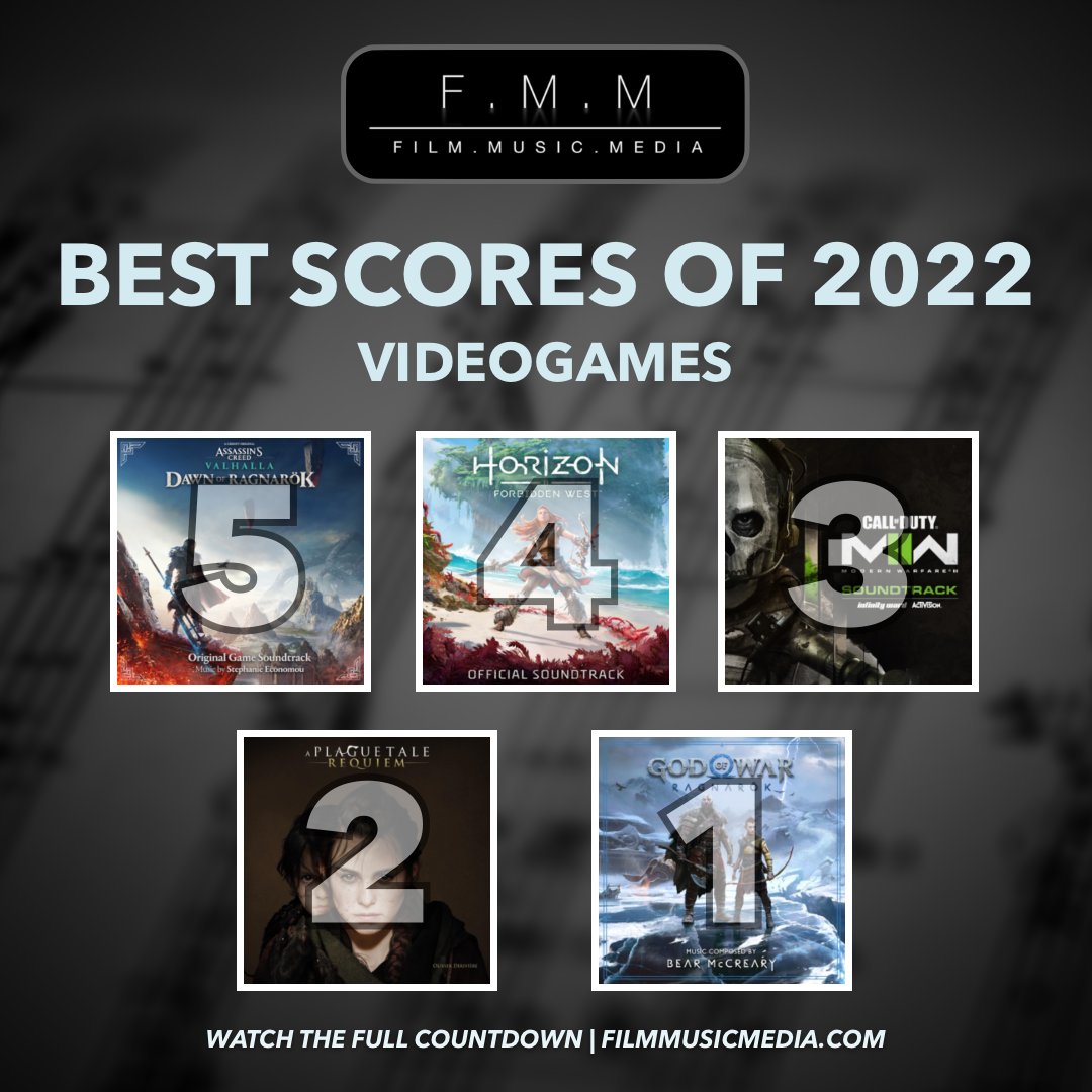 FilmMusicMedia's tweet photo. Counting down the best scores of 2022 in #videogames!
Full Video: https://t.co/S5EmsrSL5A
@StephEconomou #jorisdeman @nielsvdleest @oleksalozowchuk @theflightmusic @SarahSchachner @oderiviere @bearmccreary https://t.co/z8kWFfRmDd