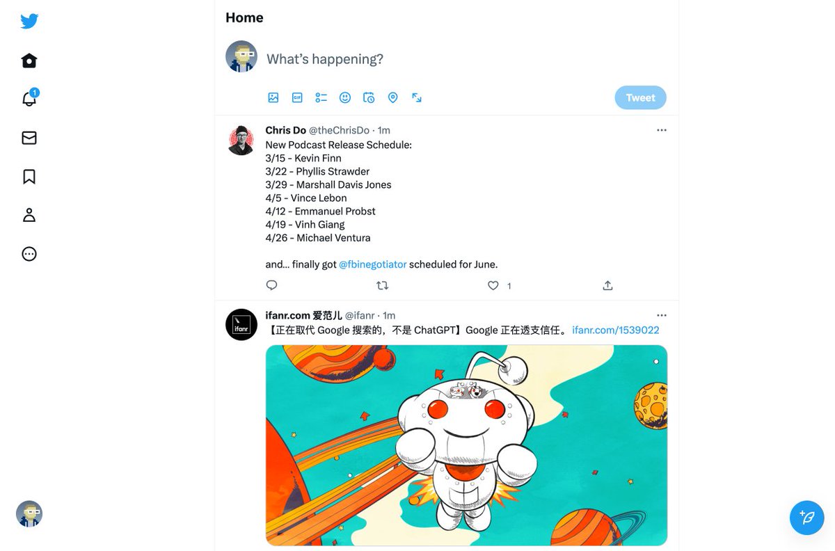 如果用网页版的 Twitter，推荐使用这个 Chrome 插件，安装后再也不用看碍眼的 For you 和 Following 了，还能把非必要的信息都隐藏掉。 
Minimal Theme for Twitter:  chrome.google.com/webstore/detai…