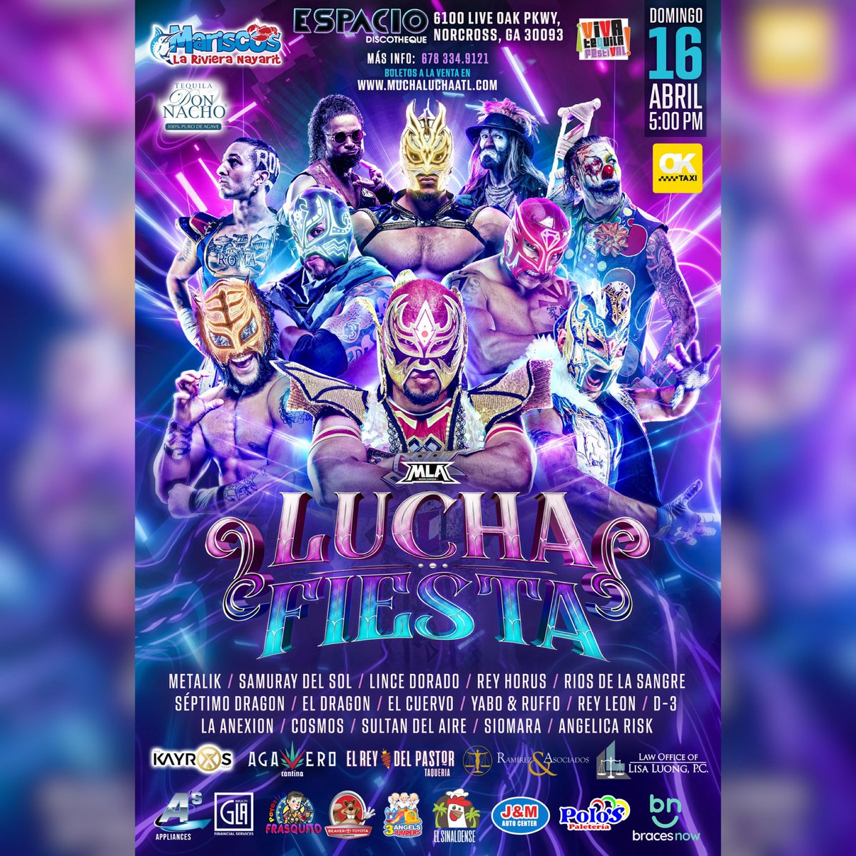 We are ready! MLA 28 Lucha &amp; Fiesta. Sunday April 16th 5:00 pm tickets on sale coming in the next few days muchaluchaatl.com