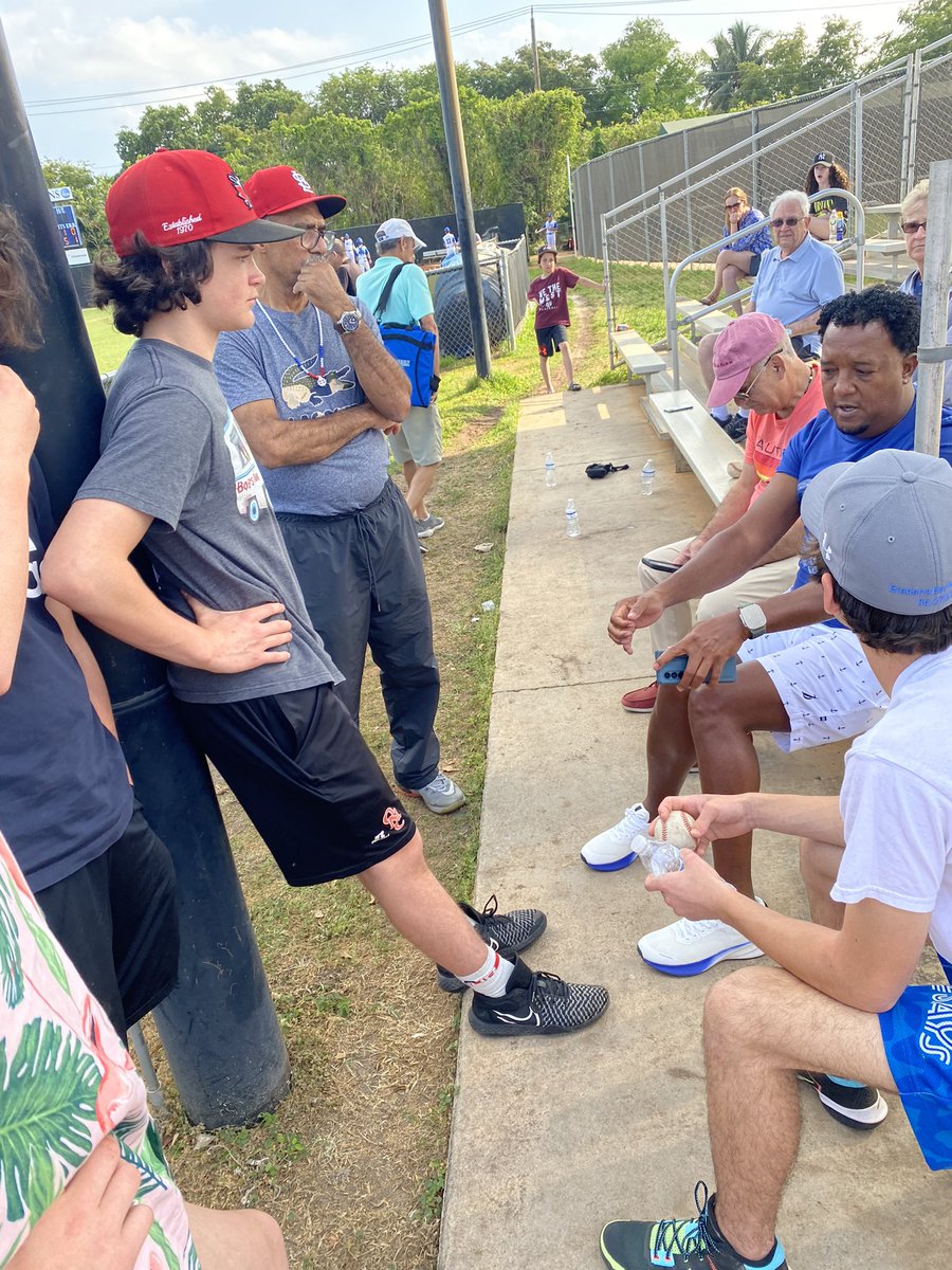 A great day at ONC spring training, here in FLA. <a href="/45PedroMartinez/">Pedro Martinez</a> had all the  time in the world for these boys, and was more than happy to share his wisdom.  Baseball legend and stand up guy.