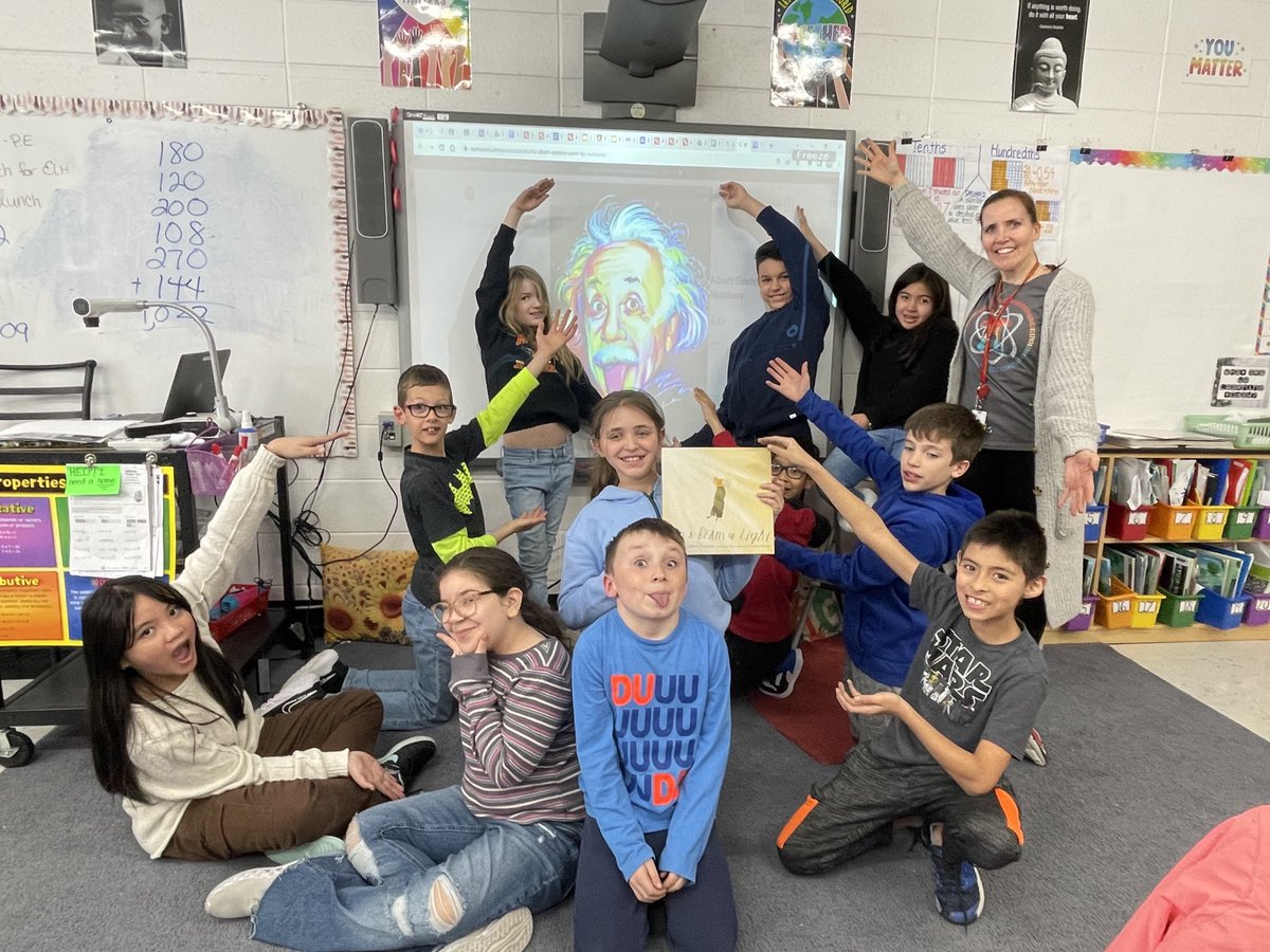 gentle_tara's tweet photo. On 3/14 we celebrated PI-day &amp; Albert Einstein’s birthday by completing a Pi-Day pizza digital Escape room, reading about the history of PI &amp; Einstein, &amp; we laughed over pi-puns.⁦⁦@tincroadschool⁩ ⁦@markdgrilo⁩ ⁦@Dani_Marangon⁩ ⁦⁦@BurrowsRebecca3⁩ https://t.co/SZNIiGKh6k