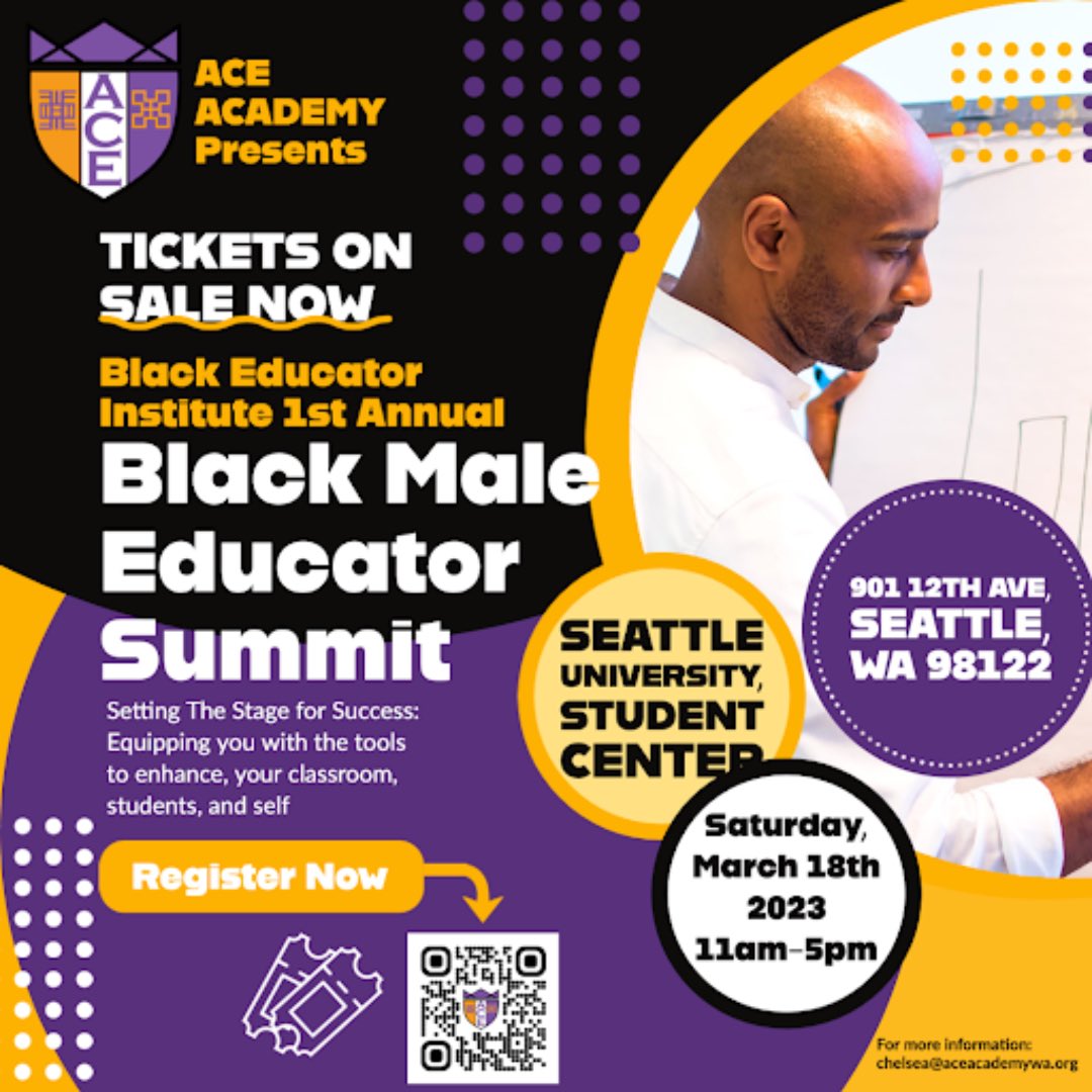 ACEAcademyWA's tweet photo. 🚨 Educators! Our First Black Male Educator Summit Is This Saturday!!!

🟠 If you haven’t gotten your tickets yet, what are you waiting for? Click the link now!

🔥 Join us and many other Educators across the nation for ACE’s first Annual event!!

🎟️🔗 https://t.co/Ut9wxZC9pv https://t.co/mfVxjmNZJ9