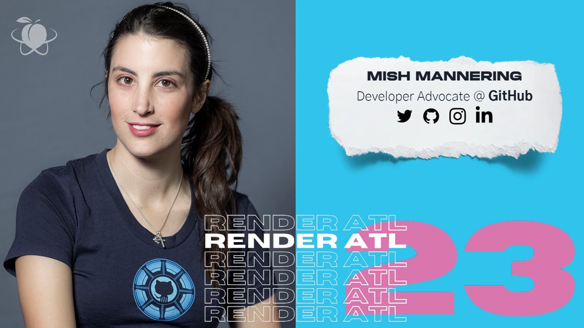 MishManners's tweet image. Yass can&apos;t wait for @RenderATL 🍑

Come see me talk about Git, GitHub, and gaming.

Use code 👇
2023Ref-mishmanners@github.com
For 10% off your RenderATL ticket. Can&apos;t wait to see you there:
🎟️renderatl.com/tickets #render2023