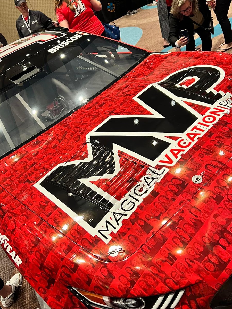 LeahonLocation's tweet photo. Still in disbelief that my face is actually on @ChaseBriscoe_14 car. #NASCAR #iamMVP https://t.co/R8bcoOfUqw